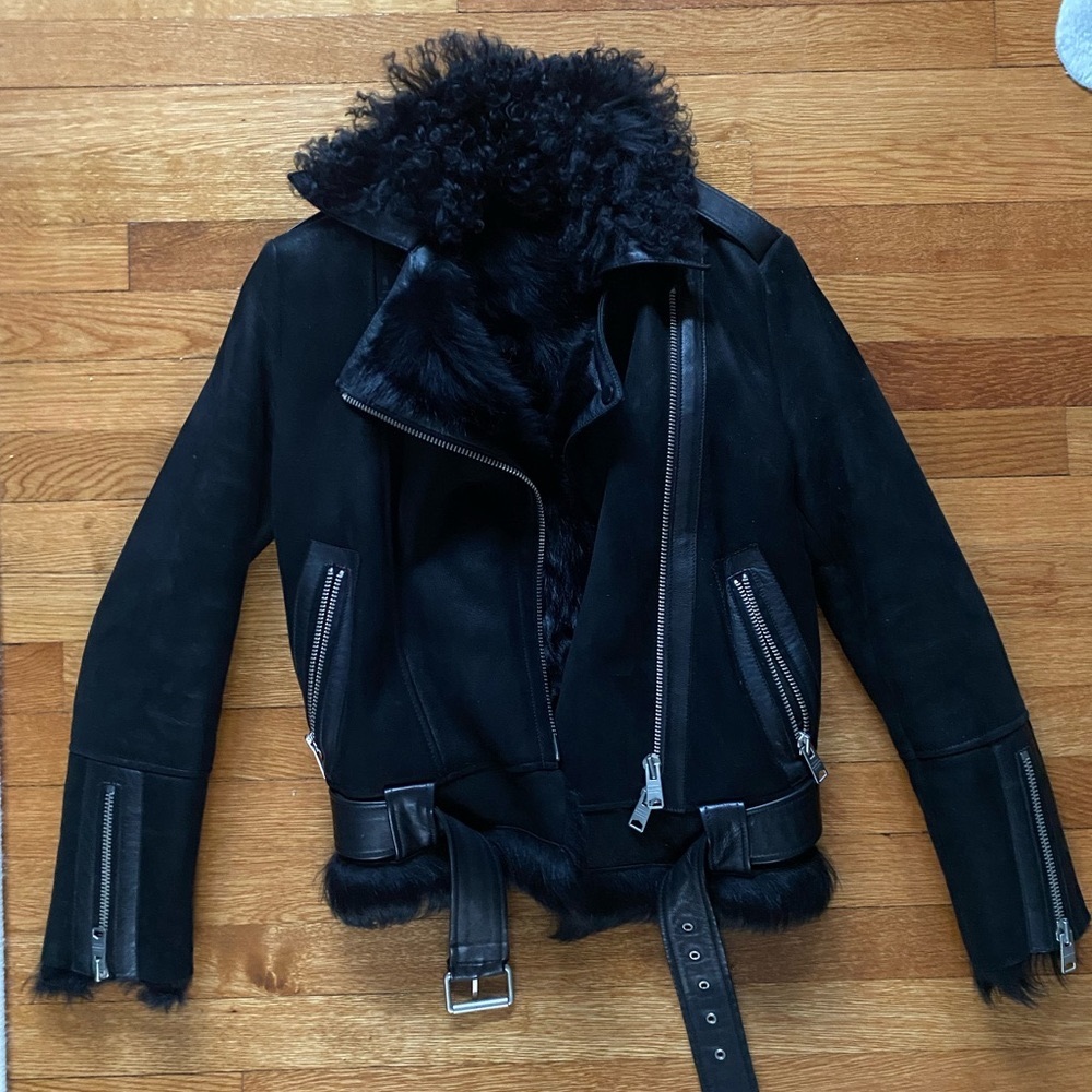 Allsaints Shearling Sheepskin Fur Jacket